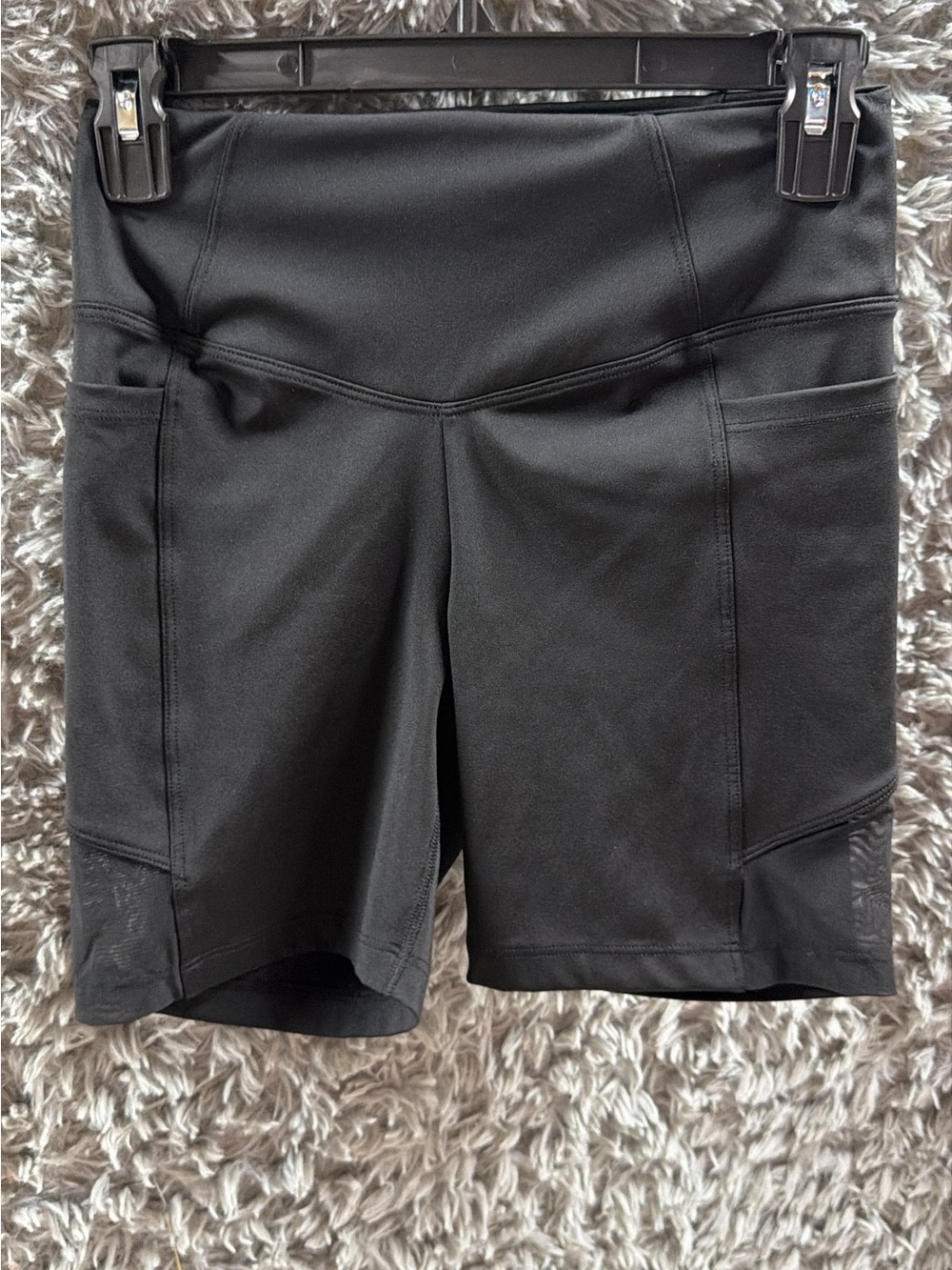 PINK Black Women's High-Waist Active Shorts